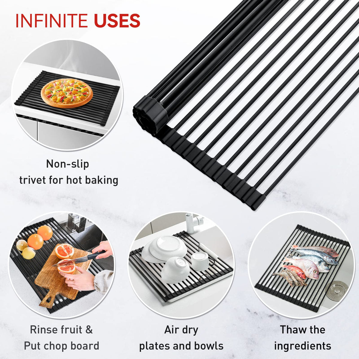 MERRYBOX large-dimension drying rack provides stable support for dishes