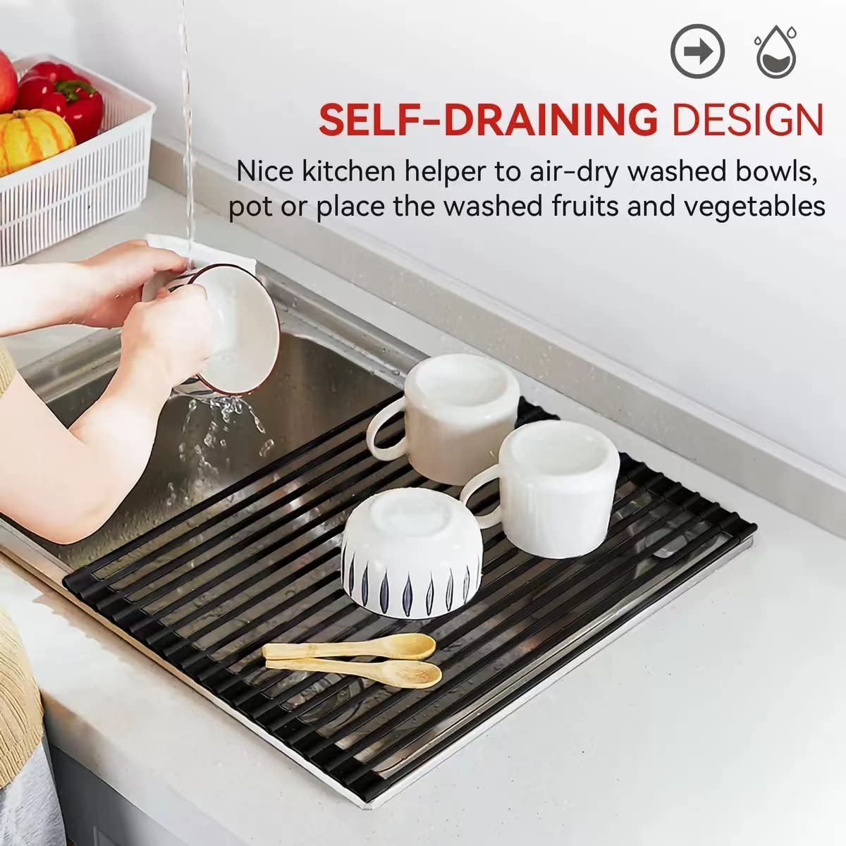 MERRYBOX versatile over-sink rack doubles as trivet and prep area