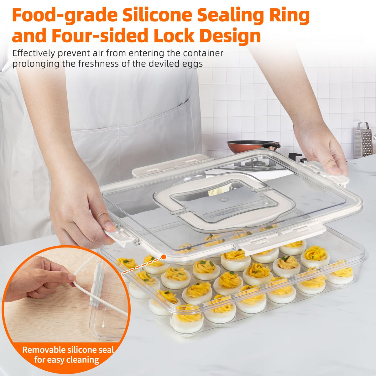 MesRosa 24-egg capacity tray keeps a party supply organized.