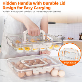 MesRosa clear plastic deviled egg carrier with visibility and easy handling.