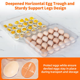 MesRosa fridge-safe egg tray facilitates organized fridge storage.