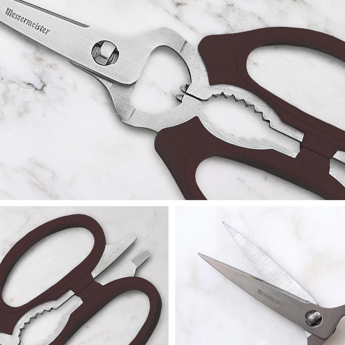 Messermeister scissors featuring nut cracker for cracking shells