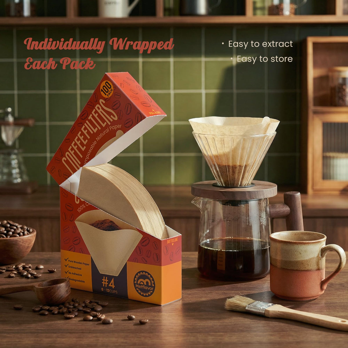 Metflavor universal compatibility fits Ninja Pour Over and common drippers.