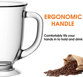 Mfacoy glass mug shows crystal clear glass for elegant everyday coffee moments.