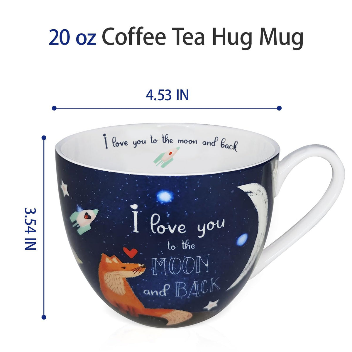 MFoffice I Love You mug shows 20 oz capacity for generous servings