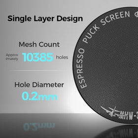MHW-3BOMBER 58mm puck screen close-up 0.2mm thickness reveals precision and reduced channeling