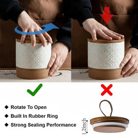 Miamolo sugar-tea-candy storage jar keeps pantry neat and accessible.
