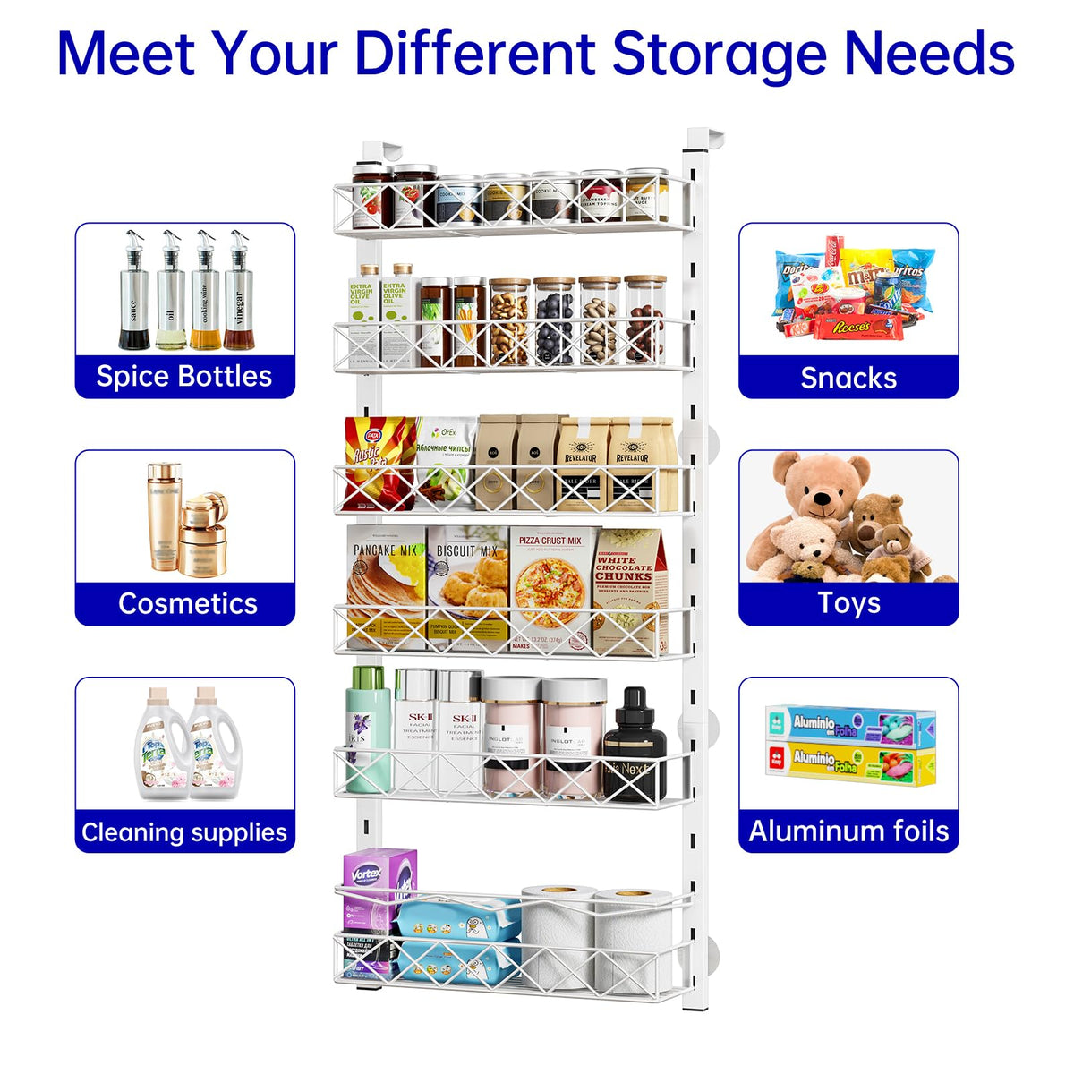MIAOLI pantry storage shelves maximize small-space organization.