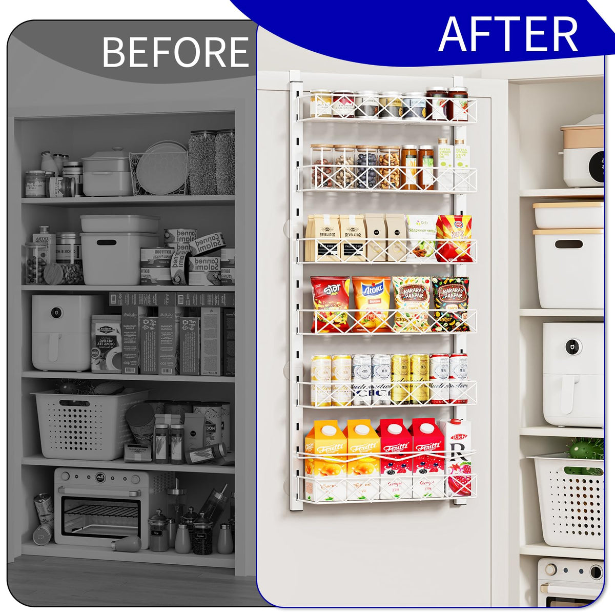 MIAOLI spice rack door-hanging setup ideal for jars and bottles.