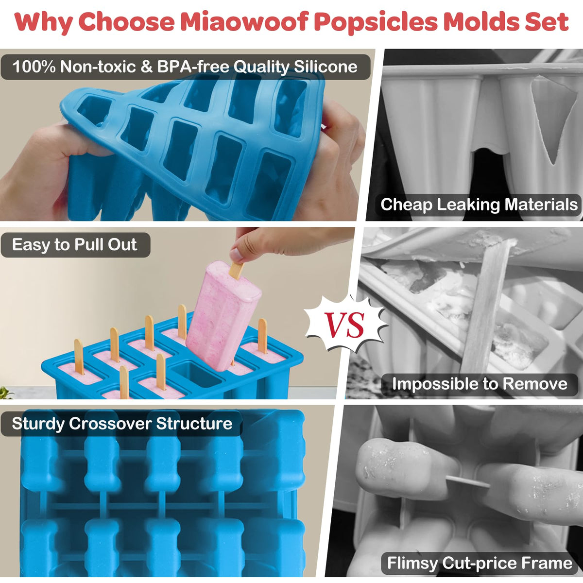 Miaowoof popsicle bags clear and convenient for freezing and storage.