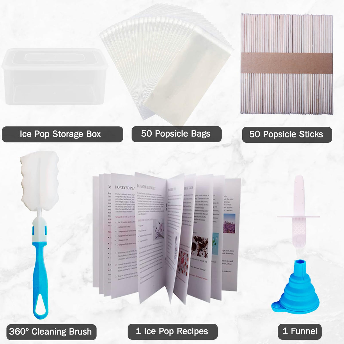 Miaowoof popsicle funnel and brush kit to simplify filling and cleaning.