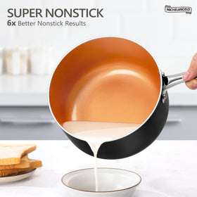 MICHELANGELO ceramic coating detail, showing a smooth, nonstick surface.
