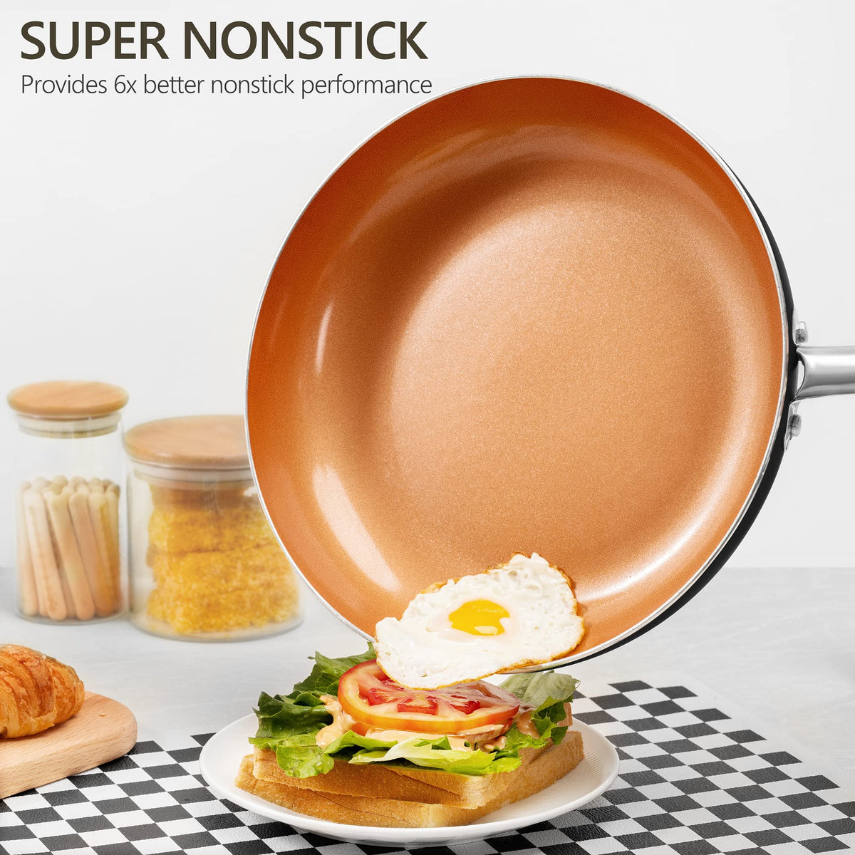 Close-up of MICHELANGELO ceramic titanium nonstick coating for easy release