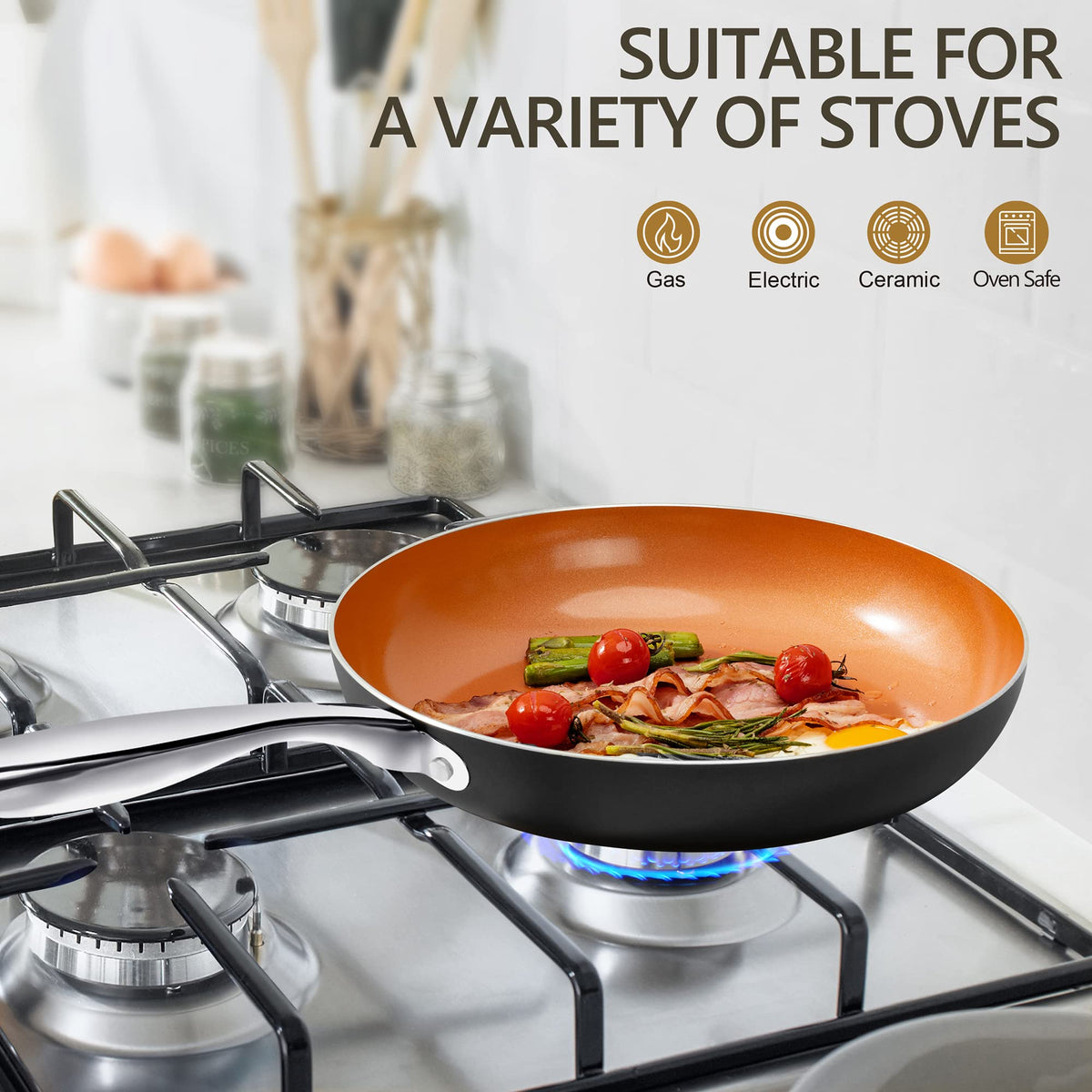 Even heat from MICHELANGELO aluminum core across the pan surface