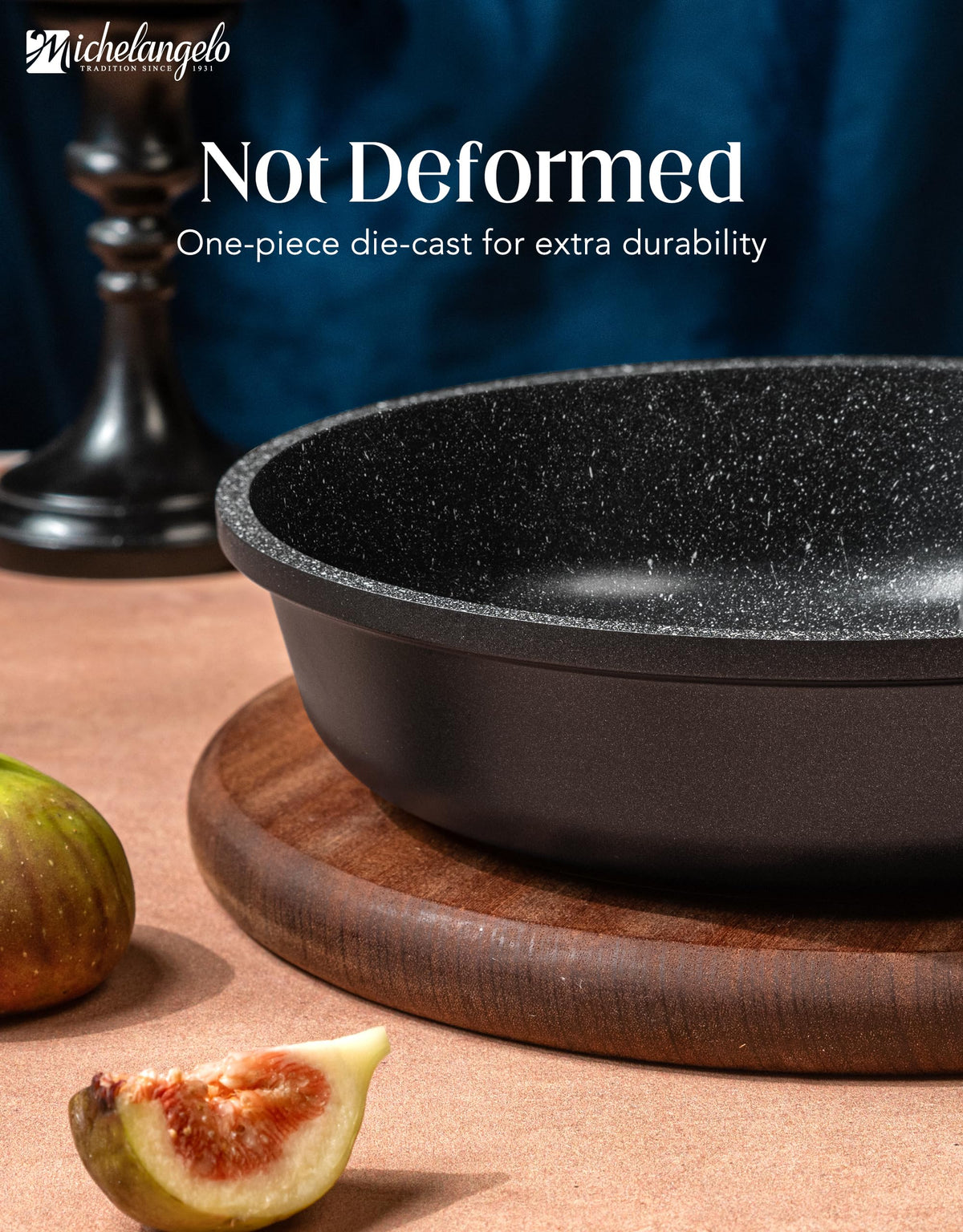 MICHELANGELO coating is PFOA/PFOS-free for safer cooking.