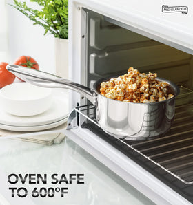 Michelangelo 2qt saucepan with lid for soups and rice
