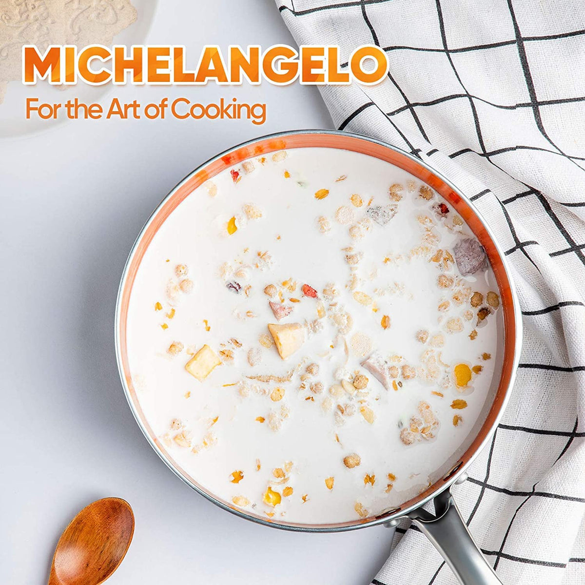 Michelangelo saucepan easy-clean durability signals long-lasting nonstick performance
