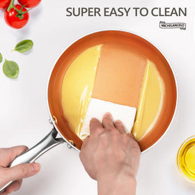 Michelangelo ergonomic handle close-up highlights secure grip and cool-to-touch comfort.