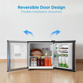 Midea MERM17B0ASL reversible door offers flexible placement options.