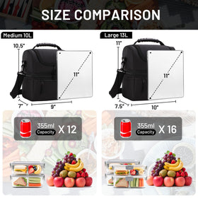 MIER lunch bag bottom insulated compartment keeps beverages cold