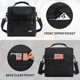 MIER lunch bag front pocket and side pockets for utensils and keys