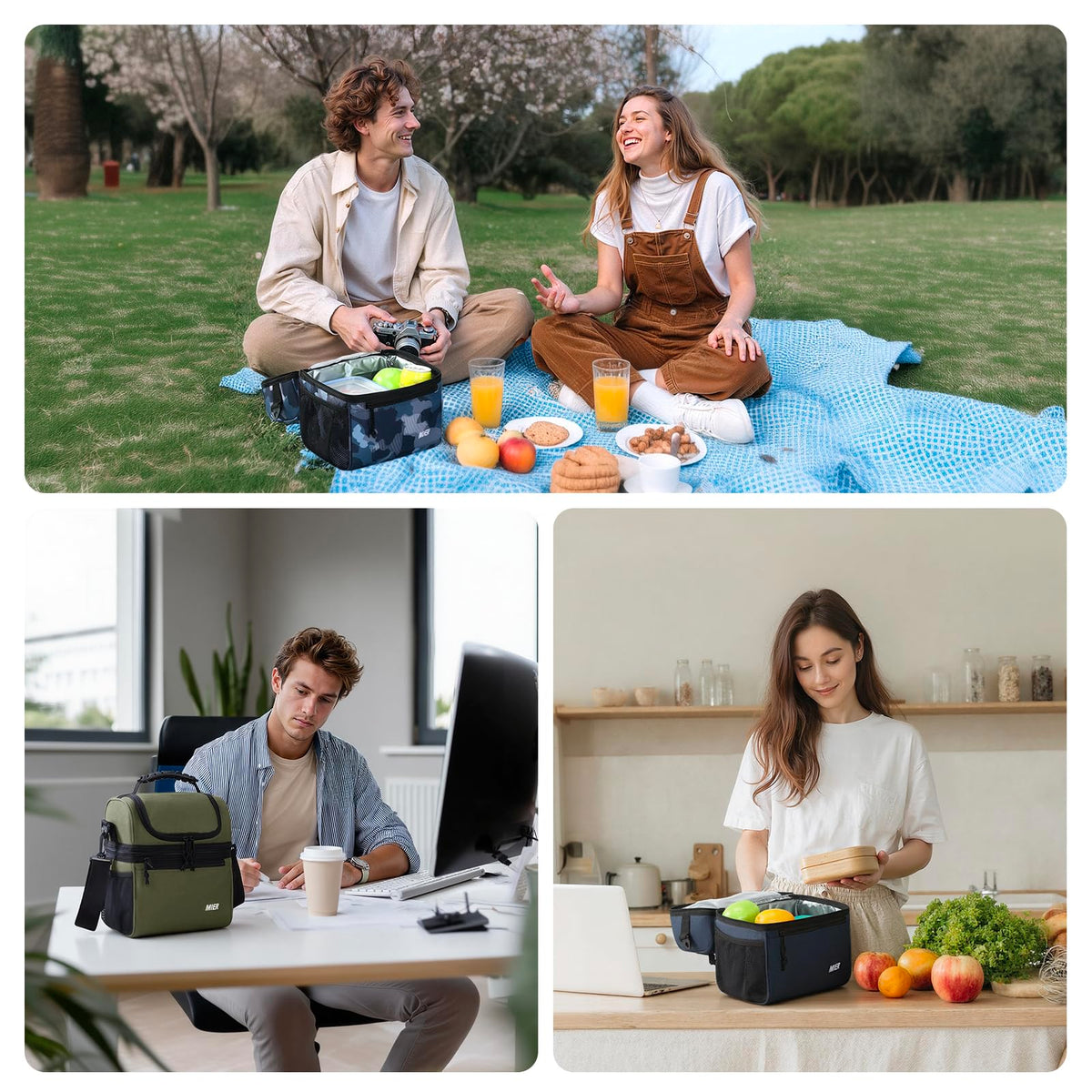 MIER lunch box back ID pocket keeps cards visible and secure