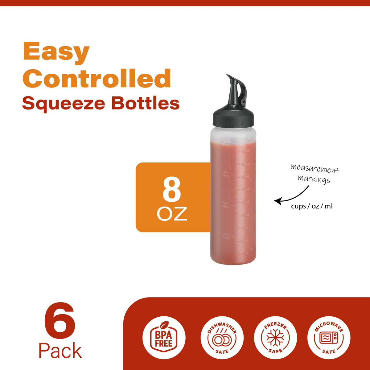 MIGHTY STRONG squeeze bottle cap close-up highlighting leak-proof snap cap for secure storage.