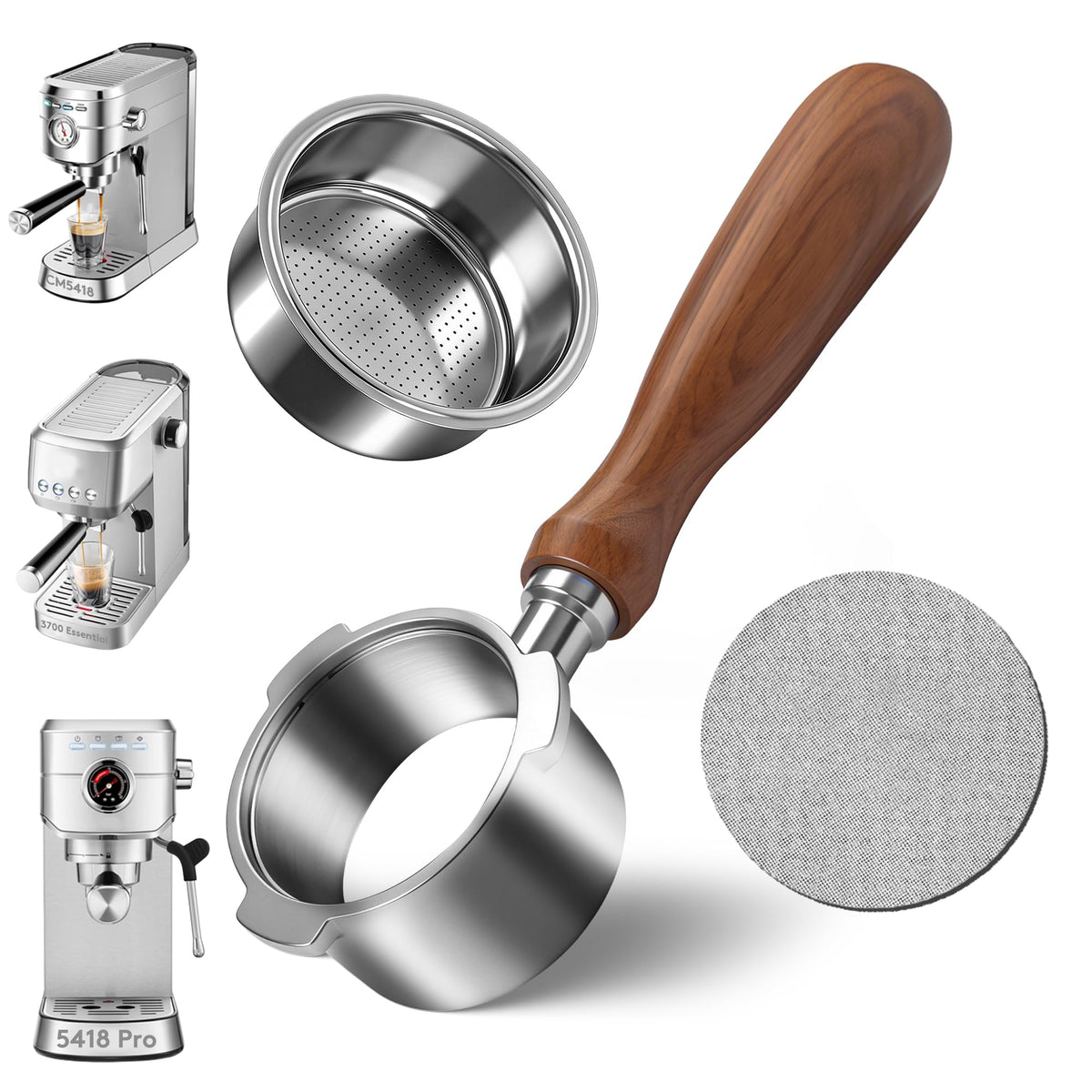 MiHeeHome bottomless 51mm portafilter for Casabrews with real-time extraction view