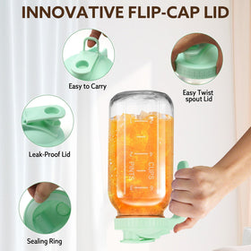 Mihlapi pitcher fits fridge door and has measurement markings for precise pouring.