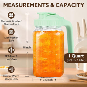 Mihlapi multiuse pitcher ideal for iced tea, juice, and other cold beverages.