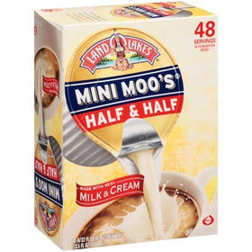 Mini Moo's Land O Lakes Half and Half packaging shown, ideal for convenient office use.