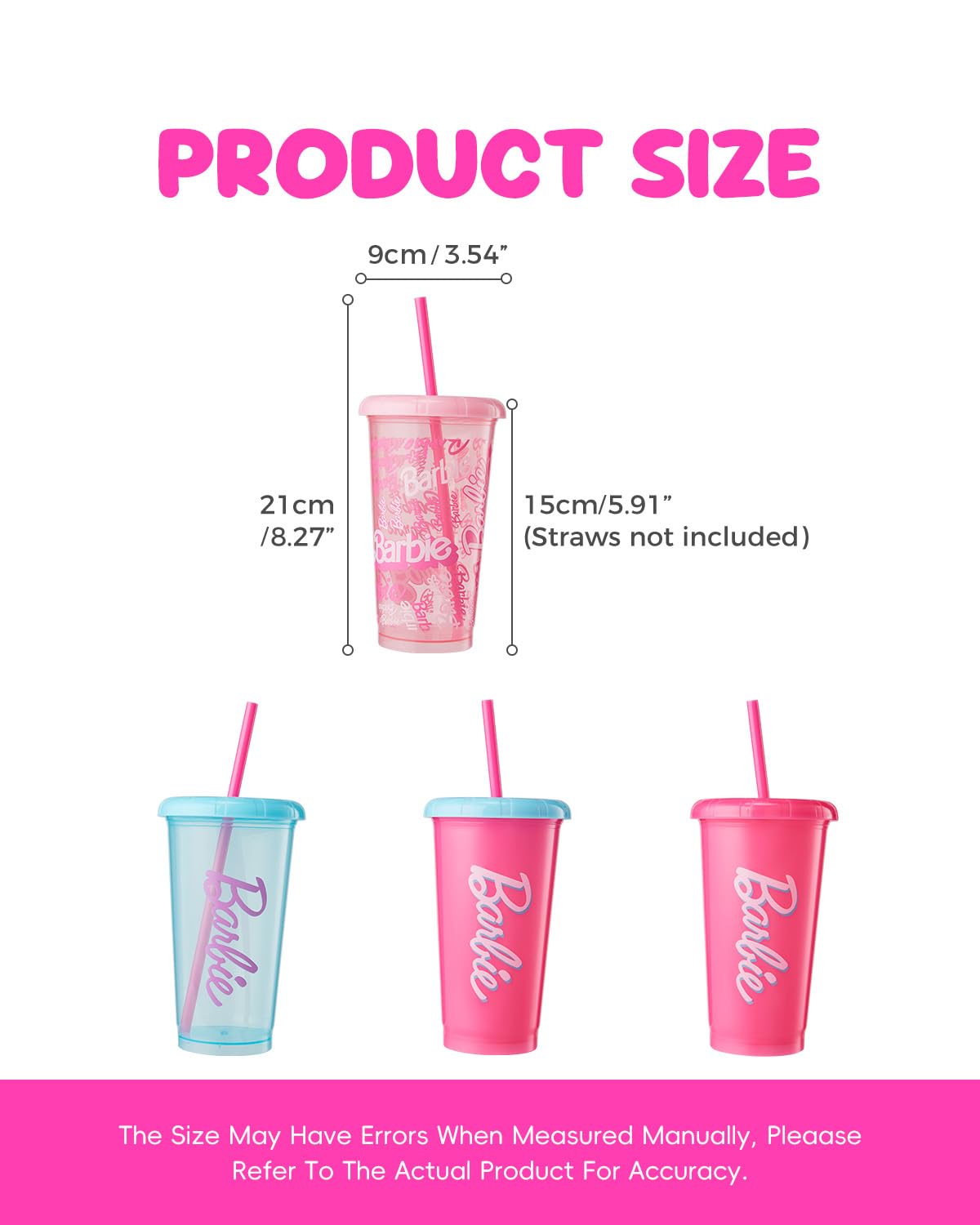 MINISO Barbie dishwasher-safe tumbler, top rack friendly for quick cleanup