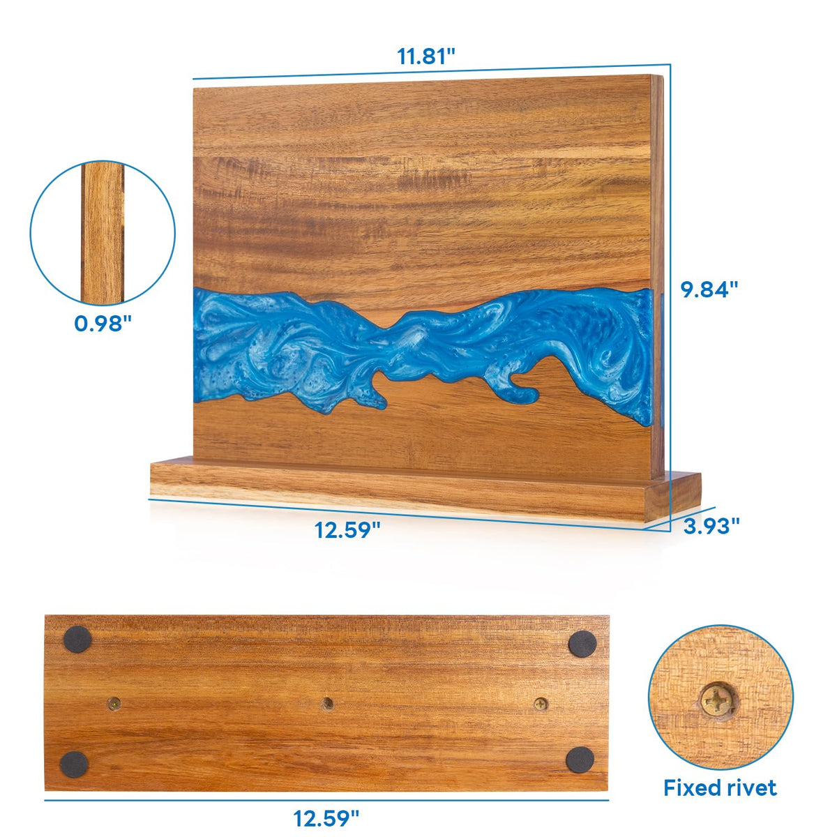 Minyuexia resin river design knife holder blends decoration with practical storage.