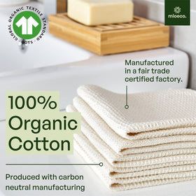 mioeco kitchen towels absorbent illustration of rapid spill cleanup and surface protection.