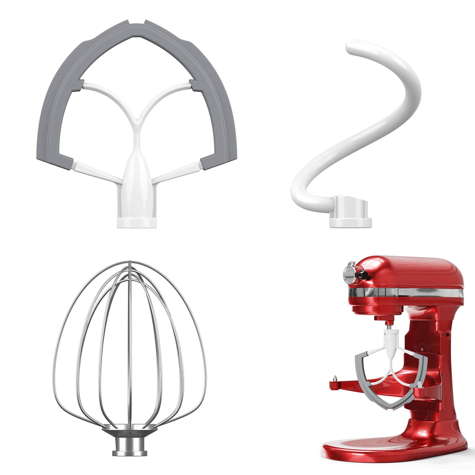 Miosruru Flex Edge Beater 6Qt set assembly enables versatile mixing on KitchenAid.