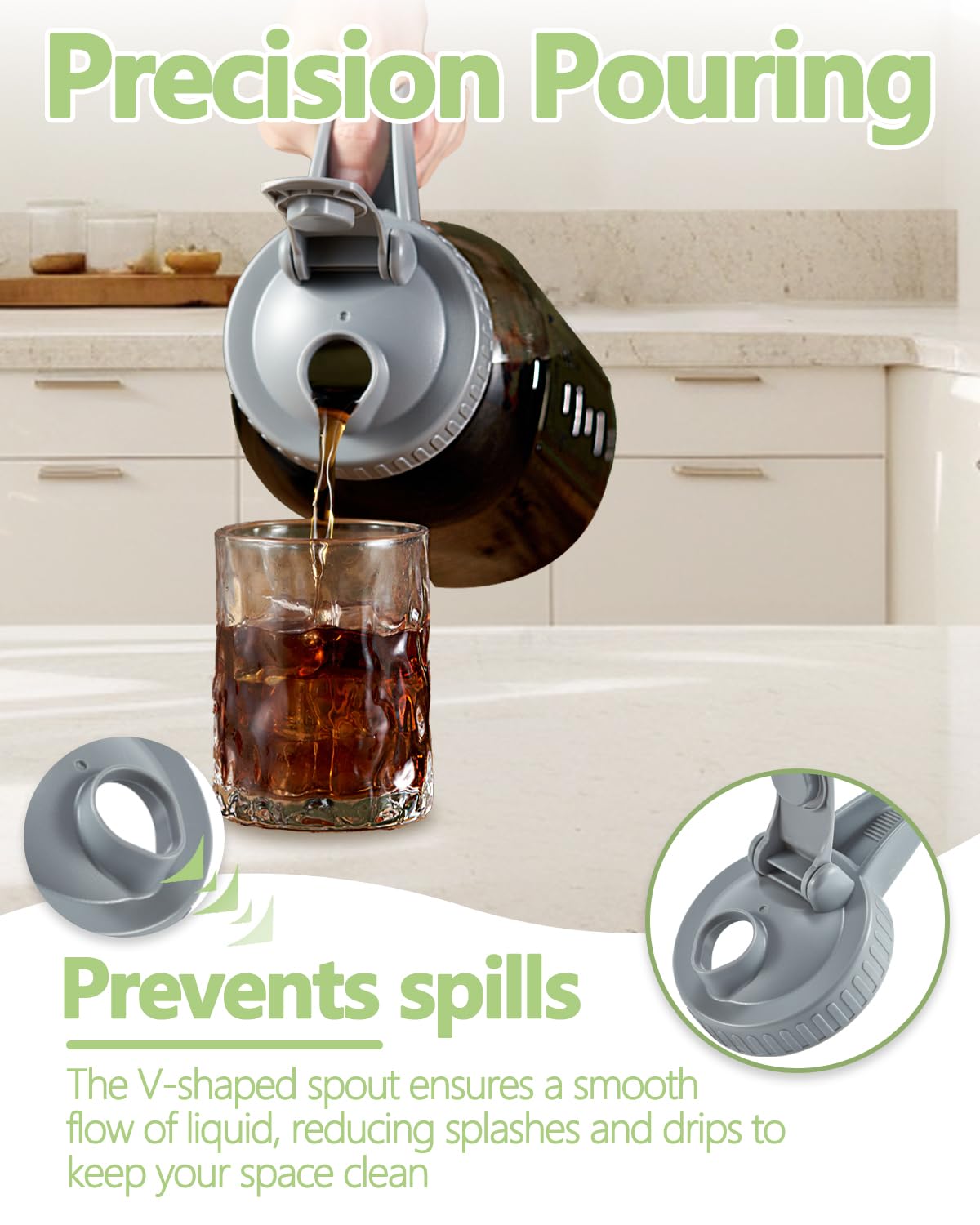 Miradexic leak-proof pitcher with double silicone seals to guard against spills.