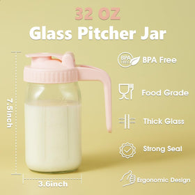Miradexic pitcher with measurement markings and full 32 oz capacity.