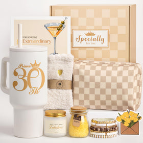 Mirasphere champagne checkered tumbler for daily hydration on the go.