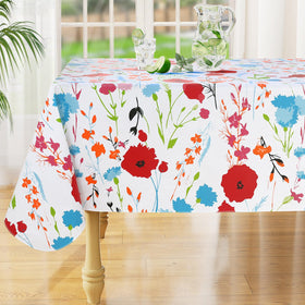 Misaya flowers rectangle vinyl tablecloth with waterproof surface protecting your table