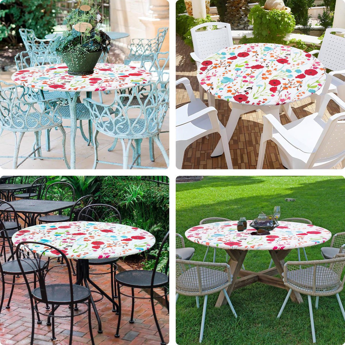 Misaya outdoor-dining setup with this cover stays in place during winds.