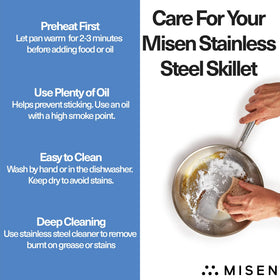 Misen 5-Ply 12-inch frying pan warp-resistant construction stands up to high heat