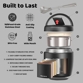 Misonea Thermo inner bowl compartment keeps two foods separate.