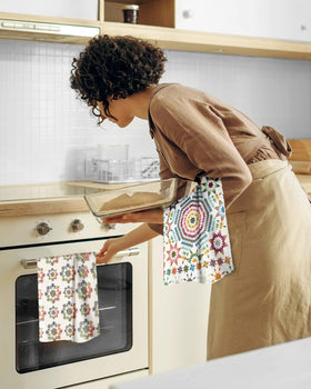 Miss Adola flour sack towels in gift-ready pattern for tasteful gifting