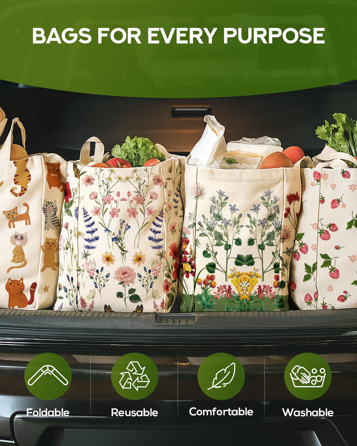 Miss Adola tote large capacity holds groceries and picnic essentials
