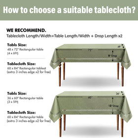MIULEE sage green tablecloth size 60x84 inches fits many dining tables.