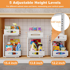 Mixeshop 16x8.5 inch organizer fits compact cabinet spaces.
