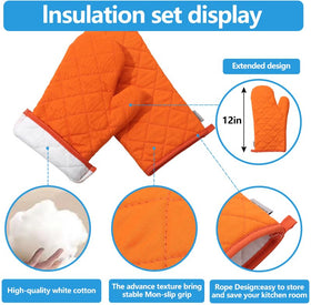 M MIAOYAN heat resistant oven mitts up to 500°F for kitchen tasks