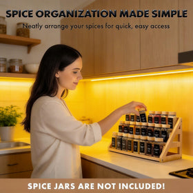 MNADSFKJ pantry storage setup using the 3-tier spice rack