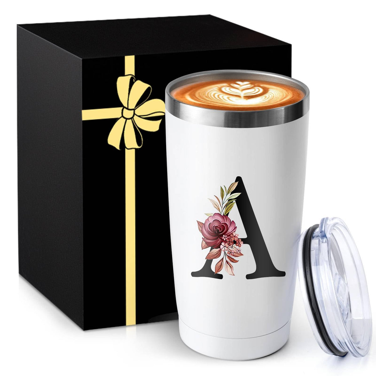 MNZZ 20oz insulated coffee cup with lid keeps beverages hot on the go.