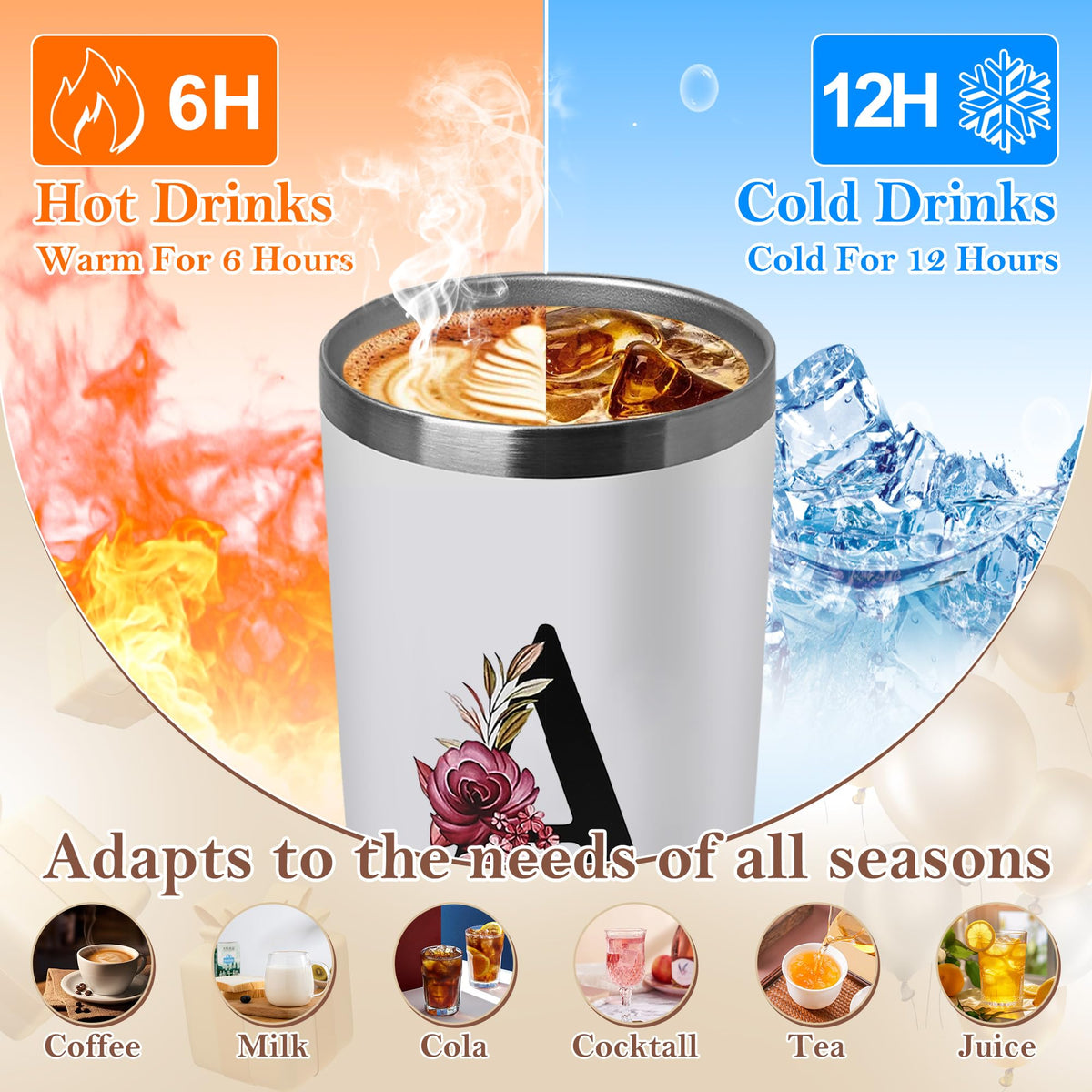 MNZZ hot and cold insulation performance for beverages throughout the day.